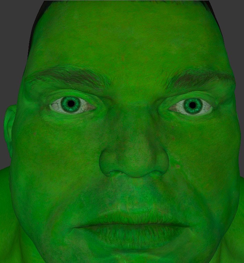 Hulk face with color maps only