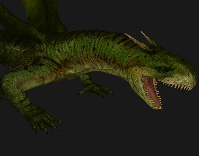 welsh green dragon closeup